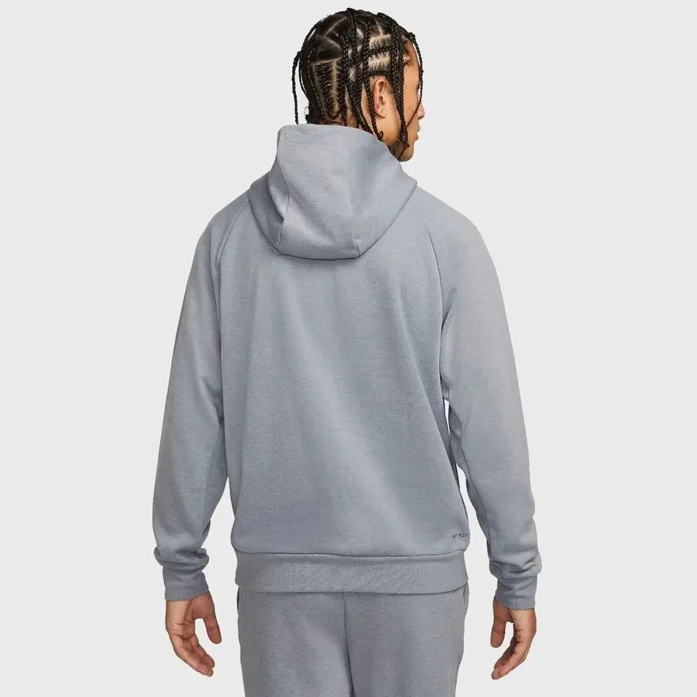 Nike Dri-FIT Training Hoodie FZ0969-010 Gray Medium NWT Tonal Swoosh Athleisure